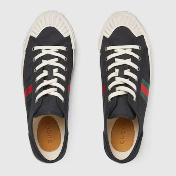 Gucci Sneaker with Web Black Cotton - Picture 1 of 6